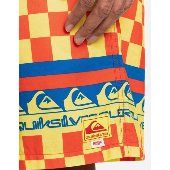 Quiksilver Stranger Things The Echo Beach Volley Shorts Red/Yellow Size XL - Picture 6 of 11